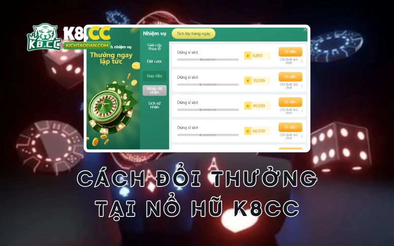 Cách đổi thưởng tại nổ hũ K8CC